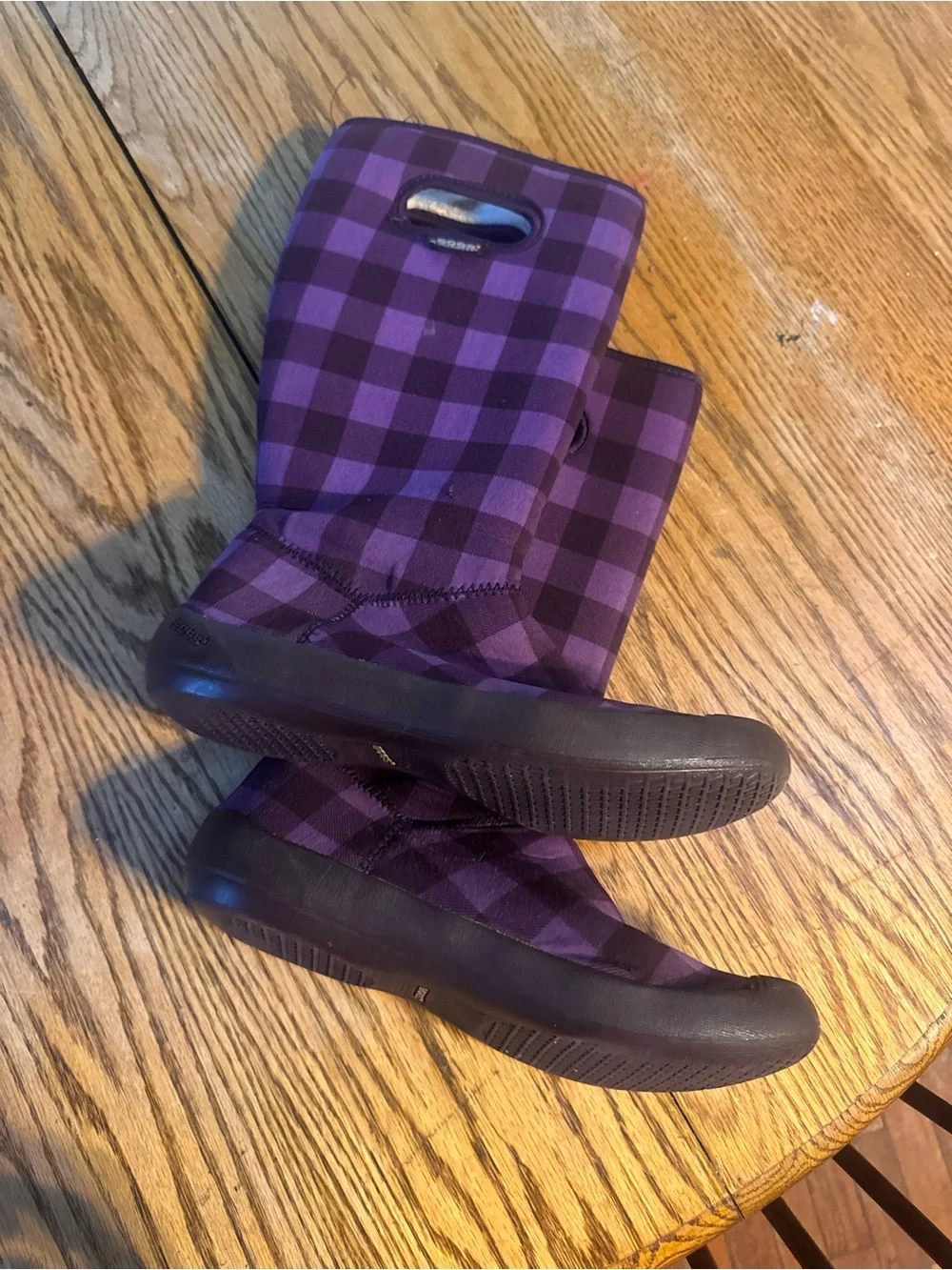 Bogs purple plaid